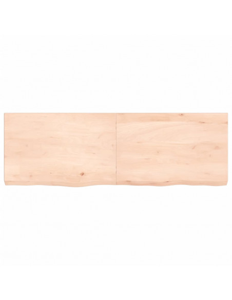 Ripiano a Parete 120x40x(2-6) cm Massello Rovere Non Trattato