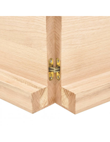 Ripiano a Parete 120x40x(2-6) cm Massello Rovere Non Trattato