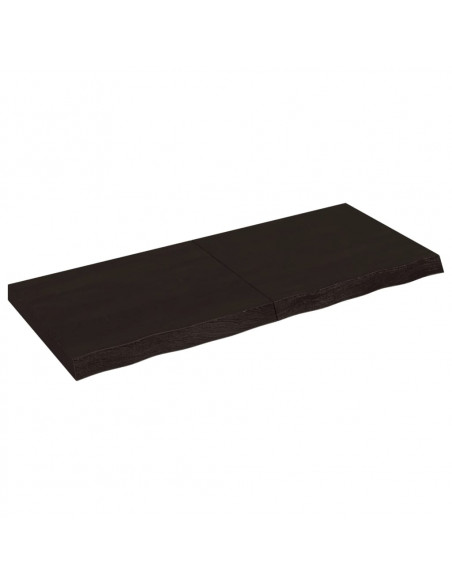Ripiano Marrone Scuro 120x50x(2-6) cm Massello Rovere Trattato