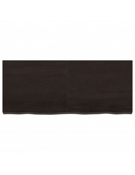 Ripiano Marrone Scuro 120x50x(2-6) cm Massello Rovere Trattato