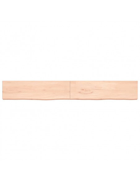 Ripiano a Parete 220x30x(2-6) cm Massello Rovere Non Trattato
