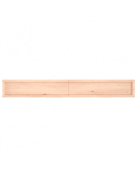 Ripiano a Parete 220x30x(2-6) cm Massello Rovere Non Trattato