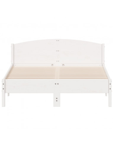 Giroletto con Testiera Bianco 150x200 cm Legno Massello di Pino