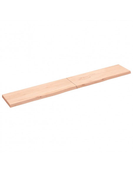 Ripiano a Parete 200x30x(2-4) cm Massello Rovere Non Trattato