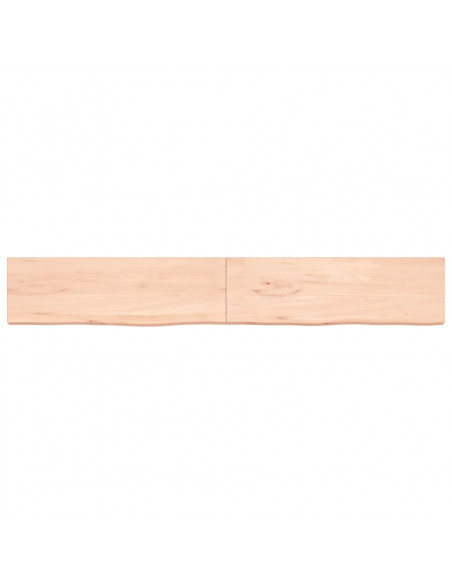 Ripiano a Parete 200x30x(2-4) cm Massello Rovere Non Trattato