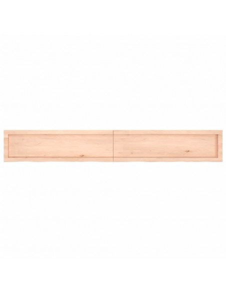 Ripiano a Parete 200x30x(2-4) cm Massello Rovere Non Trattato