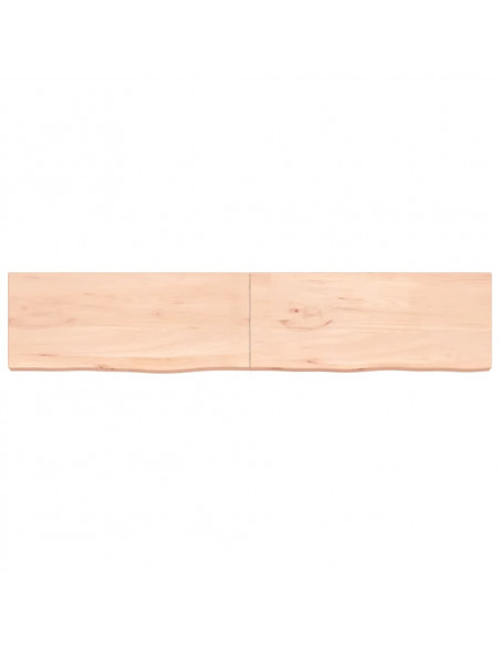 Ripiano a Parete 200x40x(2-6) cm Massello Rovere Non Trattato
