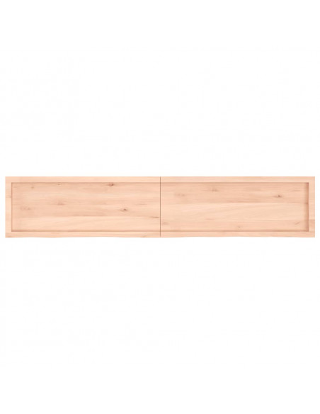 Ripiano a Parete 200x40x(2-6) cm Massello Rovere Non Trattato