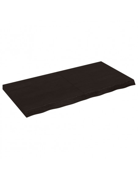 Ripiano Marrone Scuro 120x60x(2-6) cm Massello Rovere Trattato