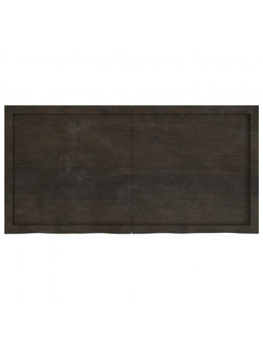 Ripiano Marrone Scuro 120x60x(2-6) cm Massello Rovere Trattato