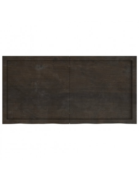 Ripiano Marrone Scuro 120x60x(2-6) cm Massello Rovere Trattato