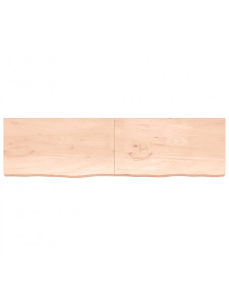 Ripiano a Parete 220x60x(2-6) cm Massello Rovere Non Trattato