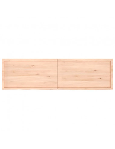 Ripiano a Parete 220x60x(2-6) cm Massello Rovere Non Trattato