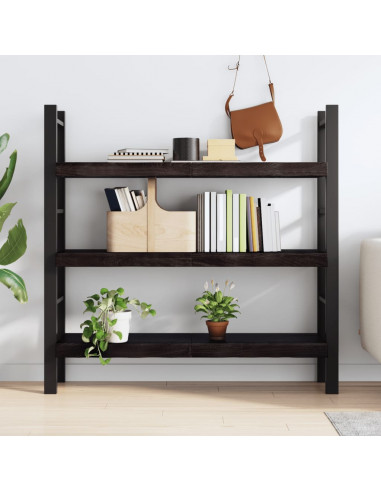 Ripiano Marrone Scuro 120x40x(2-6) cm Massello Rovere Trattato