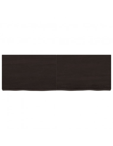 Ripiano Marrone Scuro 120x40x(2-6) cm Massello Rovere Trattato