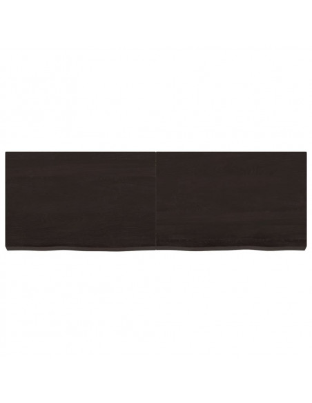 Ripiano Marrone Scuro 120x40x(2-6) cm Massello Rovere Trattato