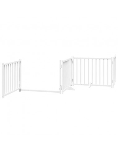 Cancello Cani Porta Pieghevole Bianco 12 Pannelli 960 cm Pioppo