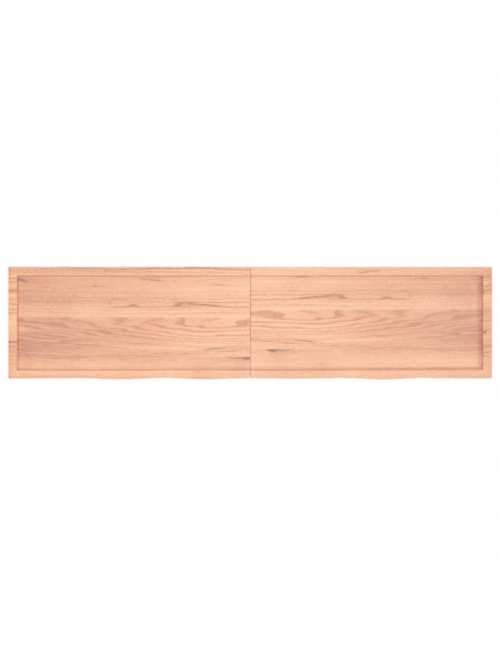 Ripiano Muro Marrone 220x50x(2-4) cm Massello Rovere Trattato