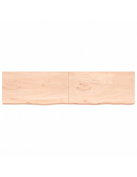 Ripiano a Parete 200x50x(2-6) cm Massello Rovere Non Trattato