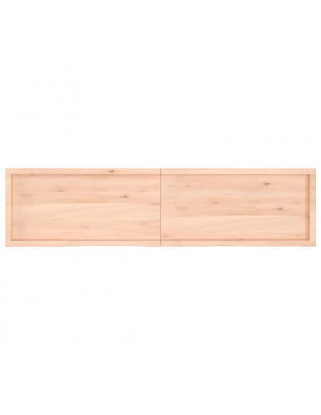 Ripiano a Parete 200x50x(2-6) cm Massello Rovere Non Trattato