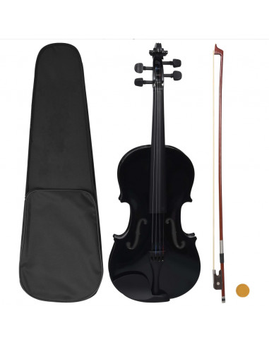 Set Completo Violino con Arco e Mentoniera Nero 4/4