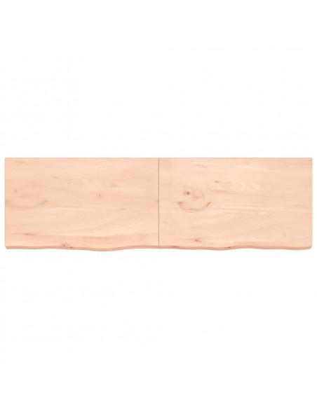 Ripiano a Parete 200x60x(2-6) cm Massello Rovere Non Trattato