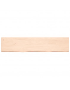 Ripiano a Parete 180x40x(2-6) cm Massello Rovere Non Trattato 2