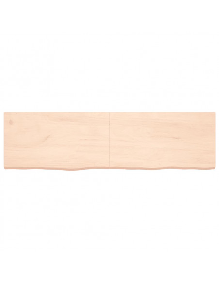 Ripiano a Parete 180x50x(2-4) cm Massello Rovere Non Trattato