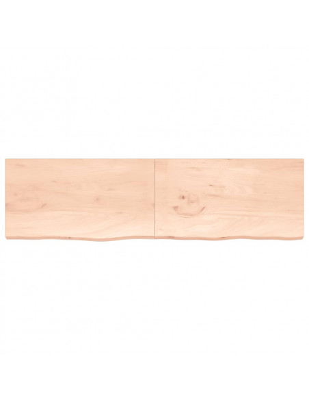 Ripiano a Parete 220x60x(2-4) cm Massello Rovere Non Trattato