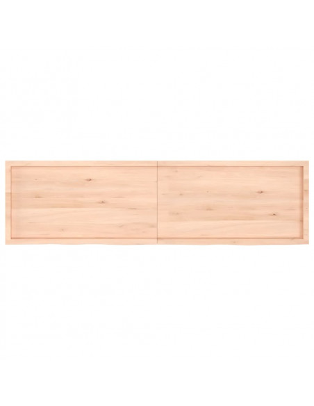 Ripiano a Parete 220x60x(2-4) cm Massello Rovere Non Trattato