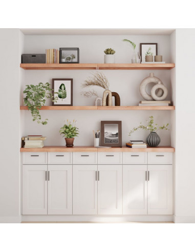 Ripiano Muro Marrone 160x30x(2-4) cm Massello Rovere Trattato