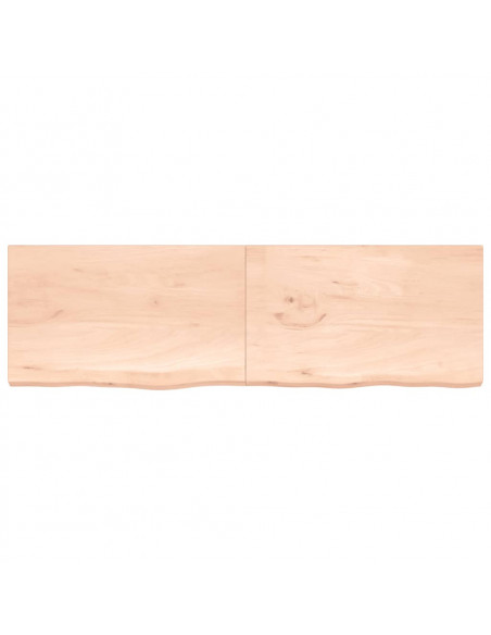 Ripiano a Parete 200x60x(2-4) cm Massello Rovere Non Trattato