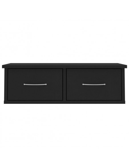 Scaffale con Cassetti a Parete Nero 60x26x18,5 cm Multistrato