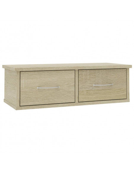 Scaffale Cassetti Parete Rovere Sonoma 60x26x18,5cm Multistrato