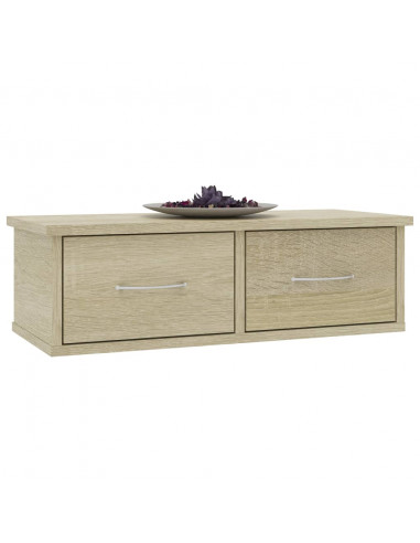 Scaffale Cassetti Parete Rovere Sonoma 60x26x18,5cm Multistrato