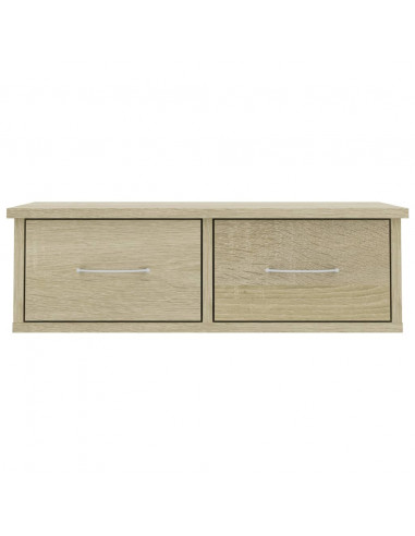 Scaffale Cassetti Parete Rovere Sonoma 60x26x18,5cm Multistrato