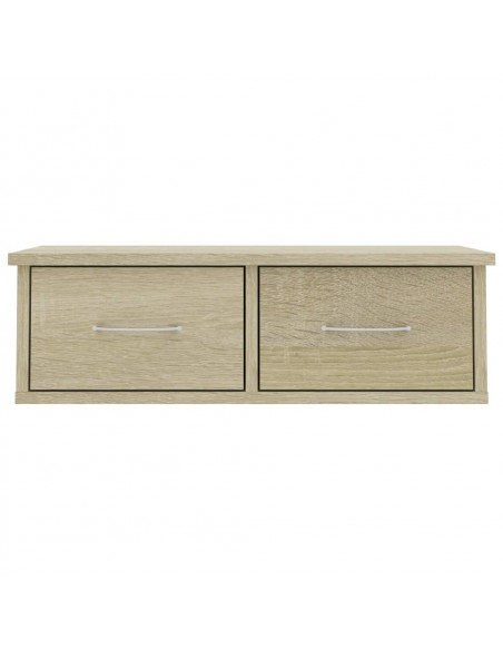 Scaffale Cassetti Parete Rovere Sonoma 60x26x18,5cm Multistrato
