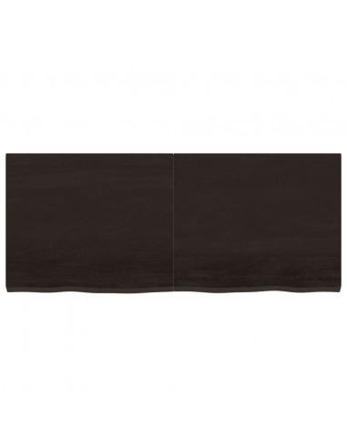 Ripiano Marrone Scuro 120x50x(2-4) cm Massello Rovere Trattato