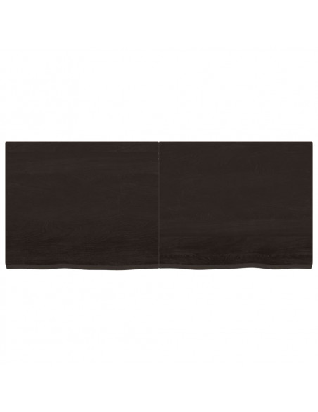 Ripiano Marrone Scuro 120x50x(2-4) cm Massello Rovere Trattato