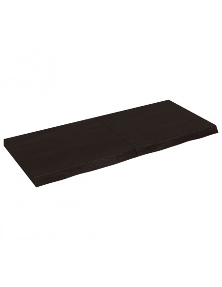 Ripiano Marrone Scuro 140x60x(2-6) cm Massello Rovere Trattato