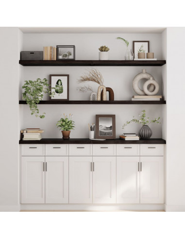 Ripiano Marrone Scuro 160x40x(2-4) cm Massello Rovere Trattato