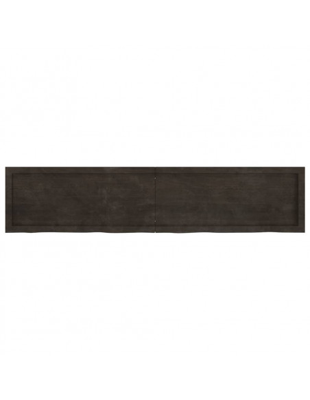 Ripiano Marrone Scuro 180x40x(2-4) cm Massello Rovere Trattato
