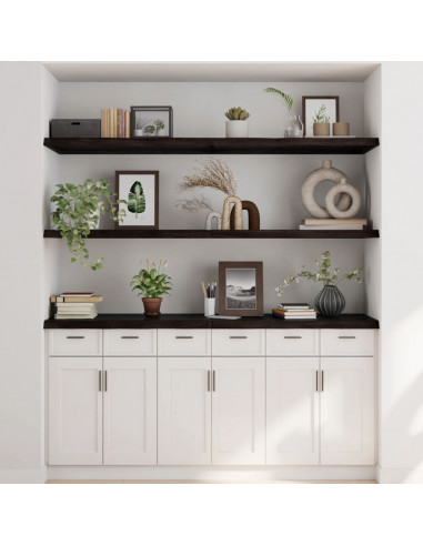 Ripiano Marrone Scuro 180x50x(2-4) cm Massello Rovere Trattato