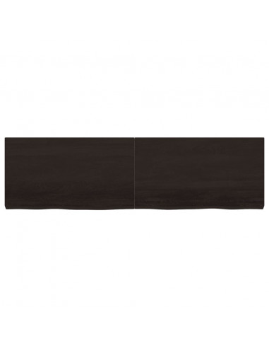 Ripiano Marrone Scuro 180x50x(2-6) cm Massello Rovere Trattato