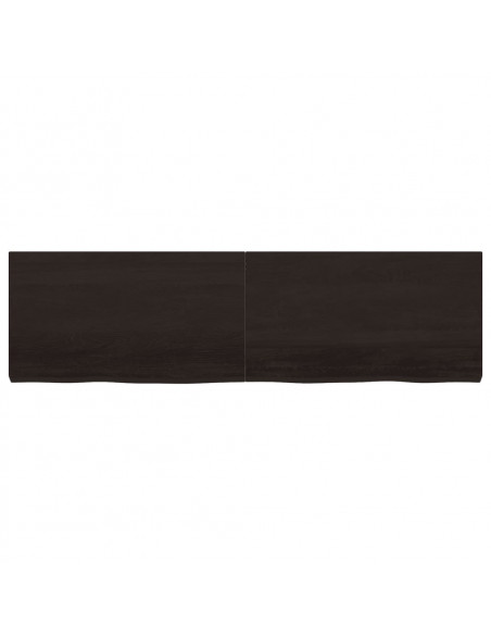 Ripiano Marrone Scuro 180x50x(2-6) cm Massello Rovere Trattato