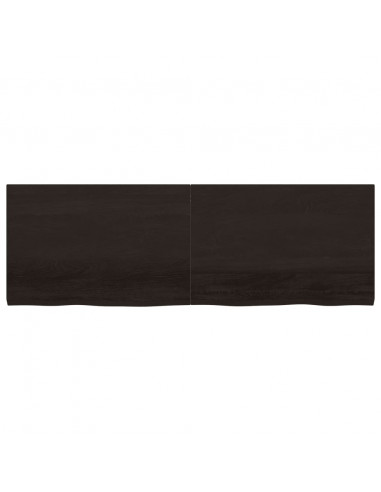 Ripiano Marrone Scuro 180x60x(2-4) cm Massello Rovere Trattato