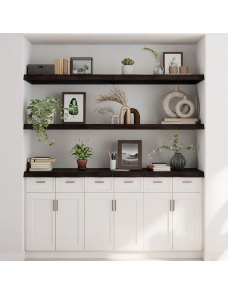 Ripiano Marrone Scuro 180x60x(2-6) cm Massello Rovere Trattato