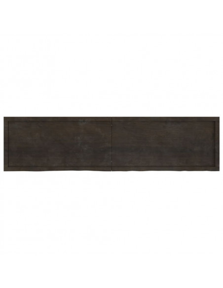 Ripiano Marrone Scuro 200x50x(2-4) cm Massello Rovere Trattato