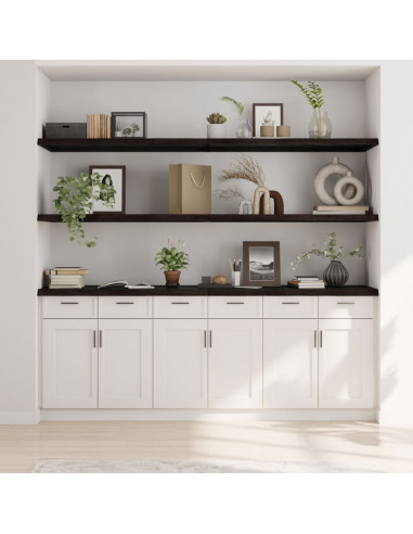 Ripiano Marrone Scuro 200x60x(2-4) cm Massello Rovere Trattato