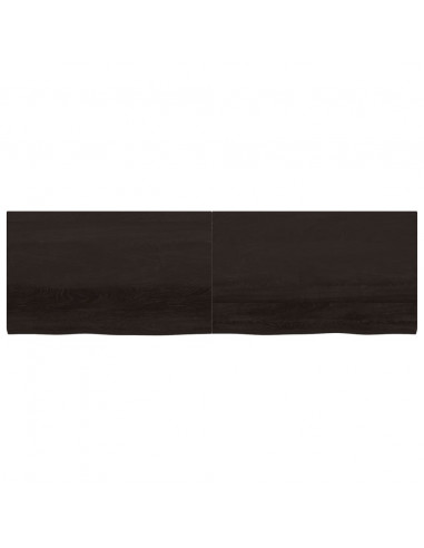 Ripiano Marrone Scuro 200x60x(2-4) cm Massello Rovere Trattato